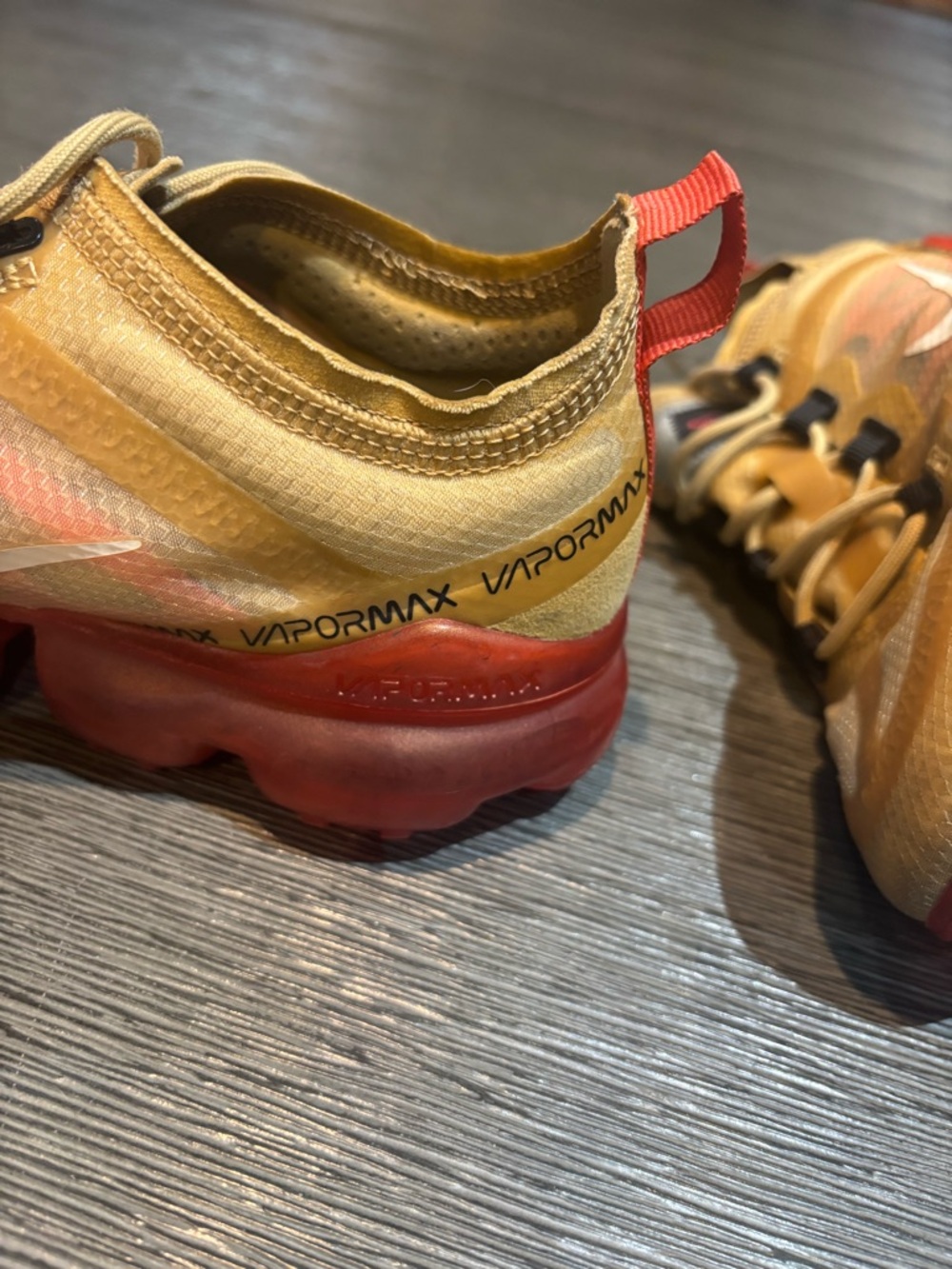 Nike VaporMax Women's Athletic Shoes - Yellow and Red